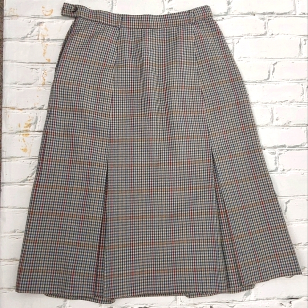 VINTAGE BURBERRYS CHECKERED WOOL SKIRT